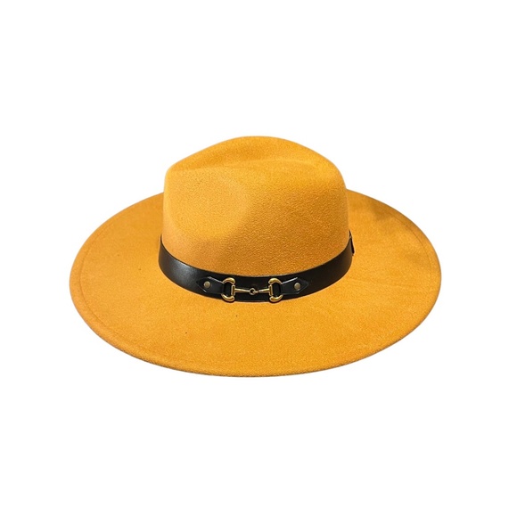 💛 Golden Mustard Fedora with Black Band - Picture 1 of 1